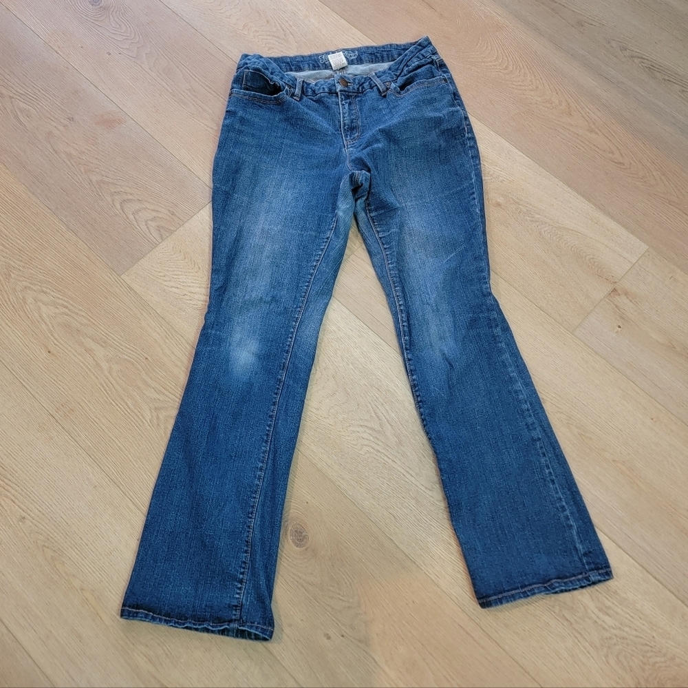 Faded Glory Velvet Touch Boot Jeans Womens Size 14 Blue Cotton Spandex